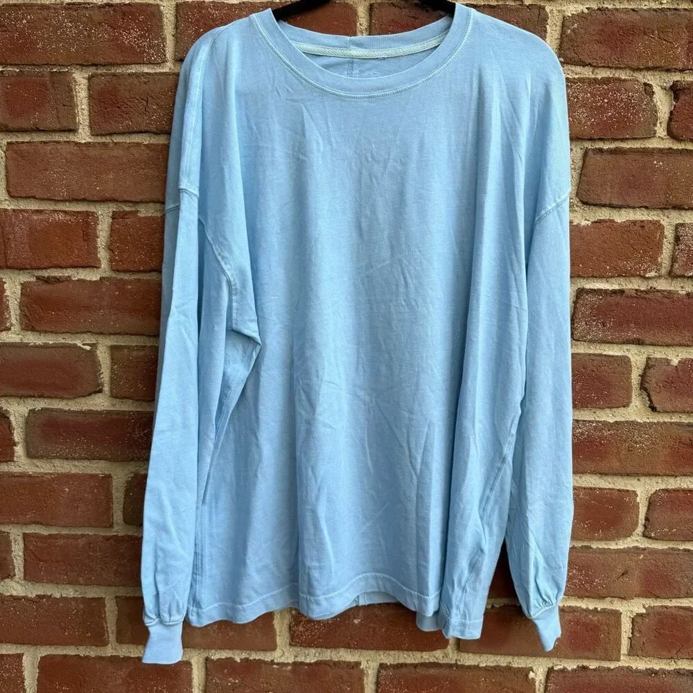 Free people We The Free Perfect Oversized long sleeve Tee blue S NEW